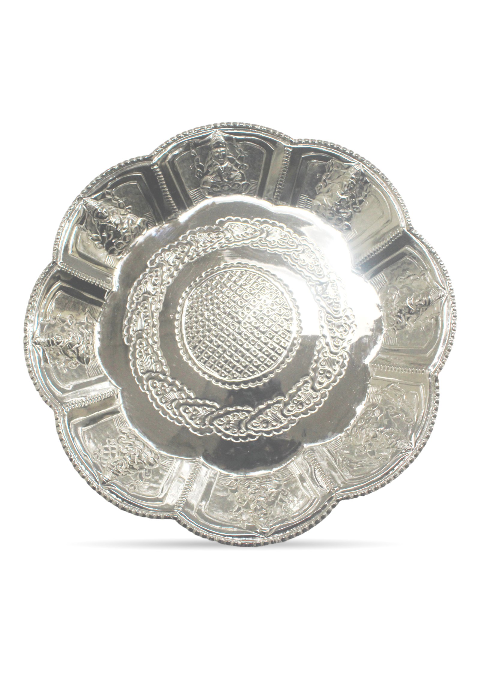 Silver Astalakshmi Pooja Plate